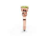 Rose gold Fancy Yellow Princess Cut Solitaire Milgrain Leaf Band with Prong Setting_2