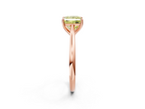 Rose gold Fancy Yellow Princess  Cut Solitaire Ring with Cathedral Band and Four-Prong Setting_2