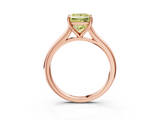 Rose gold Fancy Yellow Princess  Cut Solitaire Ring with Cathedral Band and Four-Prong Setting_3