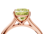 Rose gold Fancy Yellow Princess  Cut Solitaire Ring with Cathedral Band and Four-Prong Setting_4