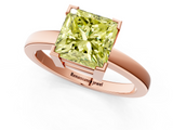 Rose gold Fancy Yellow Princess  Cut Solitaire Ring with Four-Prong Setting and Classic Band_1