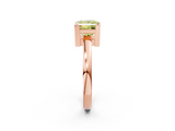 Rose gold Fancy Yellow Princess  Cut Solitaire Ring with Four-Prong Setting and Classic Band_2