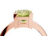 Rose gold Fancy Yellow Princess  Cut Solitaire Ring with Four-Prong Setting and Classic Band_4