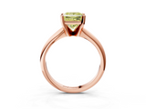 Rose gold Fancy Yellow Princess  Cut Solitaire Ring with Four-Prong Setting on a Classic Band_3