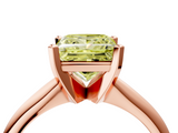 Rose gold Fancy Yellow Princess  Cut Solitaire Ring with Four-Prong Setting on a Classic Band_4