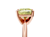 Rose gold Fancy Yellow Princess  Cut Solitaire Ring with Four-Prong Setting on a Classic Band_5