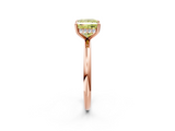Rose gold Fancy Yellow Princess  Cut Solitaire Ring with Thin Band and Four-Prong Setting_2