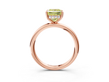 Rose gold Fancy Yellow Princess  Cut Solitaire Ring with Thin Band and Four-Prong Setting_3