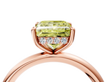 Rose gold Fancy Yellow Princess  Cut Solitaire Ring with Thin Band and Four-Prong Setting_4