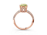 Rose gold Fancy Yellow Princess Cut Solitaire Split Shank Pave Diamond Engagement Ring with Four-Prong Setting_27