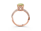 Rose gold Fancy Yellow Princess Cut Solitaire Split Shank Pave Diamond Engagement Ring with Four-Prong Setting_3