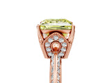 Rose gold Fancy Yellow Princess Cut Solitaire Split Shank Pave Diamond Engagement Ring with Four-Prong Setting_5