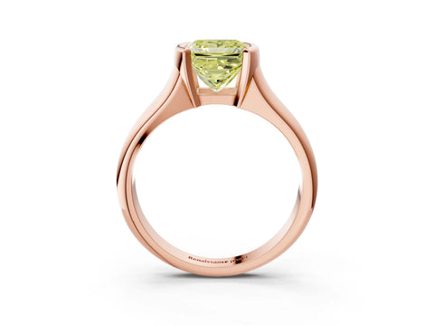 Rose gold Fancy Yellow Princess Cut Solitaire Tension Set Diamond Ring with Split Shank Band_3