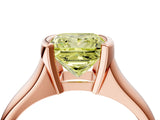 Rose gold Fancy Yellow Princess Cut Solitaire Tension Set Diamond Ring with Split Shank Band_4
