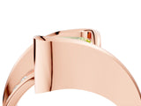Rose gold Fancy Yellow Princess Cut Solitaire Tension-Set Diamond Split Shank Ring_4