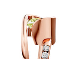 Rose gold Fancy Yellow Princess Cut Solitaire Tension-Set Diamond Split Shank Ring_5