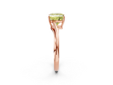 Rose gold Fancy Yellow Princess  Cut Solitaire Twist Band Ring with Four-Prong Setting_2