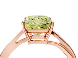 Rose gold Fancy Yellow Princess  Cut Solitaire Twist Band Ring with Four-Prong Setting_4
