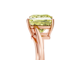 Rose gold Fancy Yellow Princess  Cut Solitaire Twist Band Ring with Four-Prong Setting_5