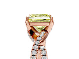 Rose gold Fancy Yellow Princess Cut Solitaire Twist Pave Diamond Engagement Ring with Prong Setting_5