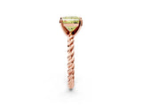 Rose gold Fancy Yellow Princess  Cut Solitaire Twisted Band with Four-Prong Setting_31