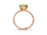 Rose gold Fancy Yellow Princess  Cut Solitaire Twisted Band with Four-Prong Setting_32