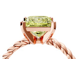 Rose gold Fancy Yellow Princess  Cut Solitaire Twisted Band with Four-Prong Setting_33