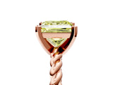 Rose gold Fancy Yellow Princess  Cut Solitaire Twisted Band with Four-Prong Setting_34