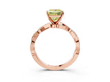 Rose gold Fancy Yellow Princess Cut Solitaire Twisted Pave Band with Four-Prong Setting_6