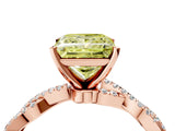 Rose gold Fancy Yellow Princess Cut Solitaire Twisted Pave Band with Four-Prong Setting_7