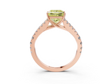 Rose gold Fancy Yellow Princess  Cut Split Shank Pave Diamond Engagement Ring with Four-Prong Setting_3