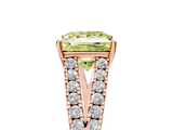 Rose gold Fancy Yellow Princess  Cut Split Shank Pave Diamond Engagement Ring with Four-Prong Setting_5