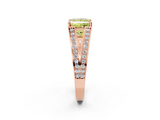 Rose gold Fancy Yellow Princess  Cut Split Shank Pave Diamond Ring with Four-Prong Setting_2