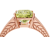 Rose gold Fancy Yellow Princess  Cut Split Shank Pave Diamond Ring with Four-Prong Setting_4
