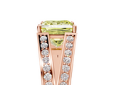Rose gold Fancy Yellow Princess  Cut Split Shank Pave Diamond Ring with Four-Prong Setting_5