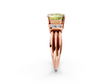 Rose gold Fancy Yellow Princess  Cut Three-Stone Channel Set Ring with Bar Prongs_2