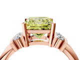 Rose gold Fancy Yellow Princess  Cut Three-Stone Channel Set Ring with Bar Prongs_4