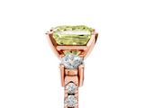 Rose gold Fancy Yellow Princess  Cut Three-Stone Diamond Pavé Band with Prong Setting_5