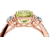 Rose gold Fancy Yellow Princess  Cut Three-Stone Diamond Pave Band with Prong Setting_22