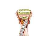 Rose gold Fancy Yellow Princess  Cut Twist Band Solitaire Diamond Ring with Pavé Setting_8