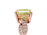 Rose gold Fancy Yellow Princess  Cut Twisted Pavé Band Solitaire Ring with Four-Prong Setting_5
