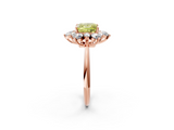 Rose gold Fancy Yellow Princess  Diamond Cluster Halo Ring with Solitaire Band and Four-Prong Setting_2