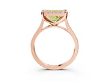 Rose gold Fancy Yellow Princess  Diamond Cluster Halo Solitaire with Four-Prong Setting_26