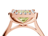 Rose gold Fancy Yellow Princess  Diamond Cluster Halo Solitaire with Four-Prong Setting_27