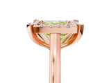 Rose gold Fancy Yellow Princess  Diamond Cluster Halo Solitaire with Four-Prong Setting_28