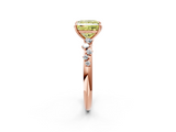 Rose gold Fancy Yellow Princess  Diamond Cluster Prong-Set Solitaire Ring_2