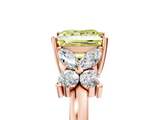 Rose gold Fancy Yellow Princess  Diamond Floral Cluster Ring with Solitaire Band and Prong Setting_5