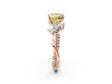 Rose gold Fancy Yellow Princess  Diamond Floral Vine Solitaire Engagement Ring_2