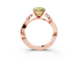 Rose gold Fancy Yellow Princess  Diamond Floral Vine Solitaire Engagement Ring_3