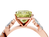Rose gold Fancy Yellow Princess  Diamond Floral Vine Solitaire Engagement Ring_4